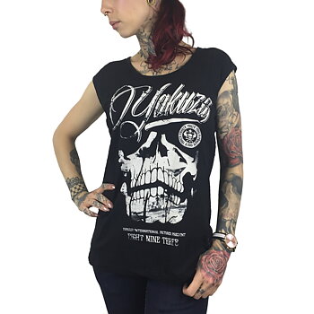Skull Cutted Top, black