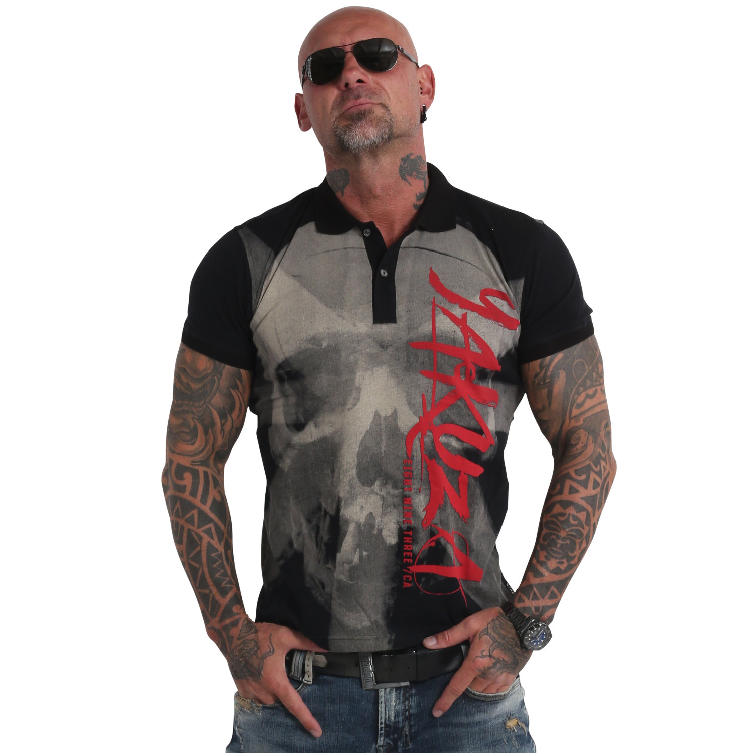 Iconic Skull Polo Shirt, black