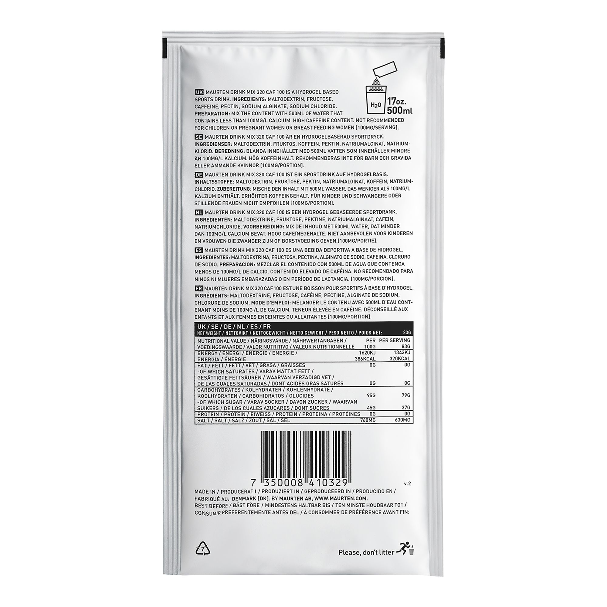Maurten Drink Mix 320 Caf 100 - 14 portioner per paket - 3