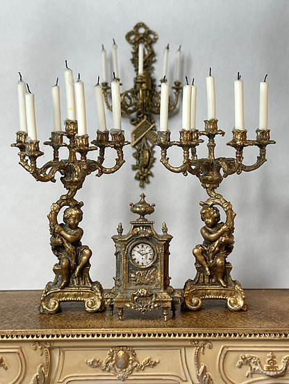 Candelabra Putti LEFT - unpainted in metal from Alison Davies