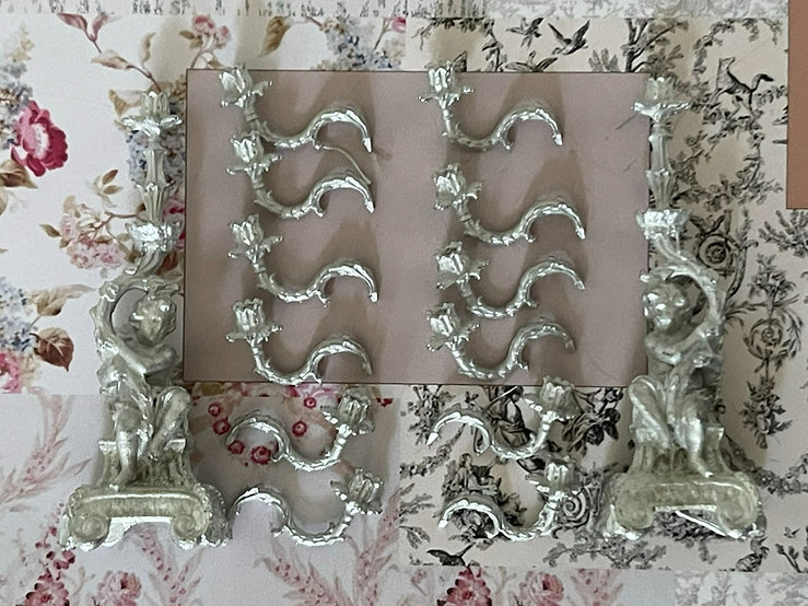 Candelabra Putti Right - unpainted in metal from Alison Davies - 4