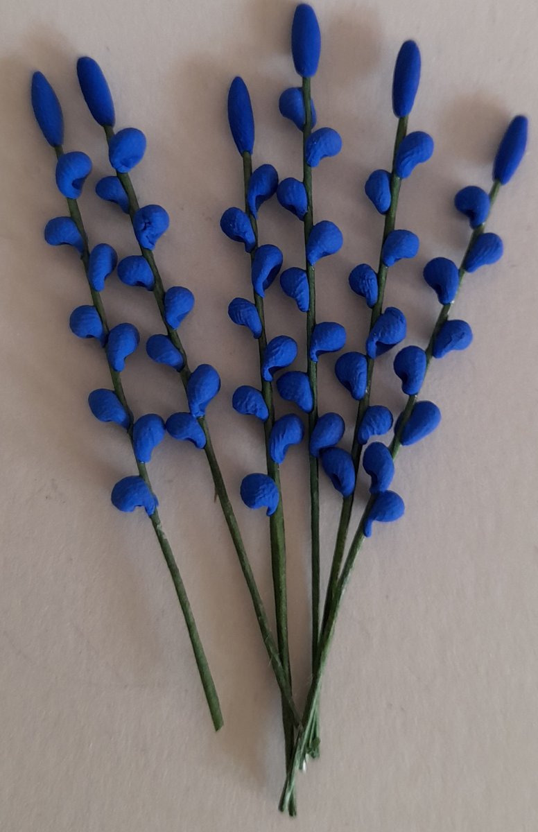 6 enkla blompinnar blå
