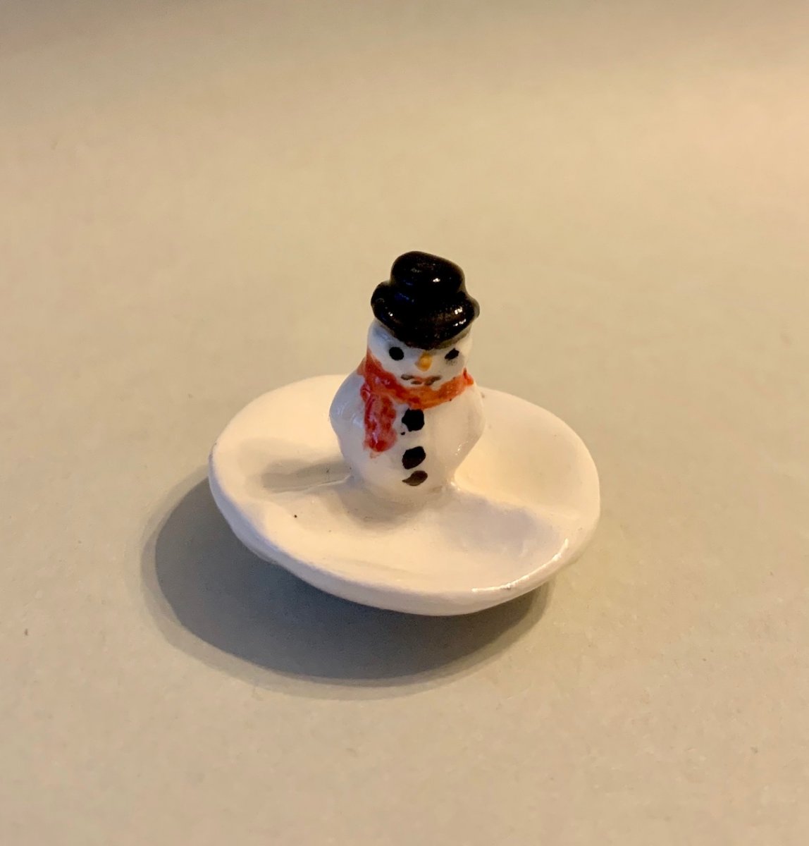Fat med snögubbe - handgjord från Canada