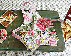 Apron - Rosa Botanical - kit from Les Chinoiseries
