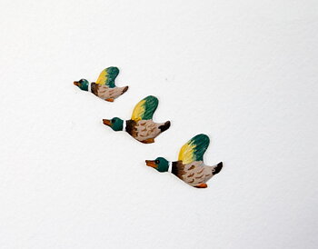 Three flying ducks (wall plaques)