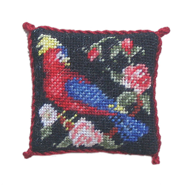 Broderikit kudde:  Papegoja. 3x3 cm