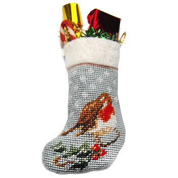 Broderikit julstrumpa: Robin  3,81cm