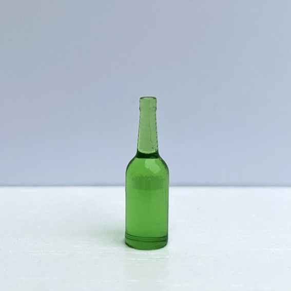 Ölflaska -grön- från mormors dockskåp - 2