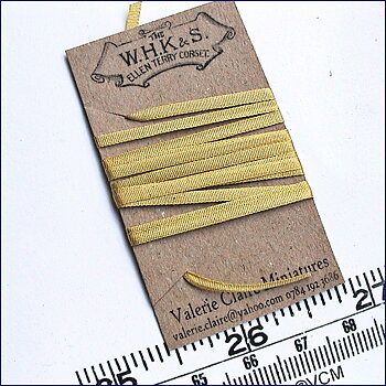 Old gold silk ribbon, 2 mm, 1 m