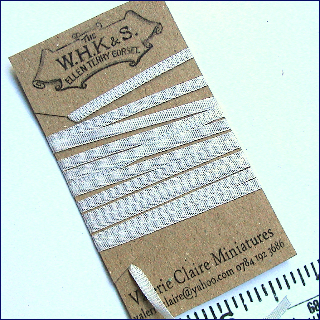 White silk ribbon, 2 mm, 1 m