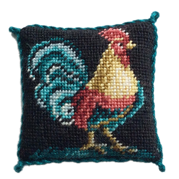 Cushion embroidery kit, Cockerel, 3x3 cm