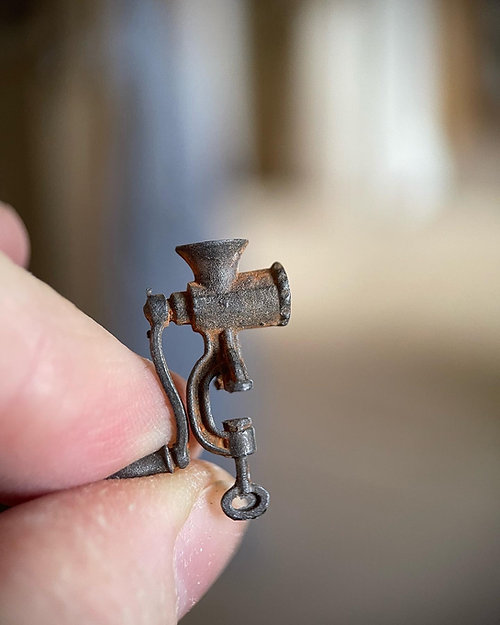 Kitchen meat mincer - unfinished metal - from Alison Davies - 3