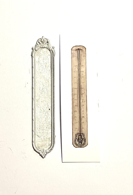 Fransk barometer - omålad i metall - från Alison Davies - 2