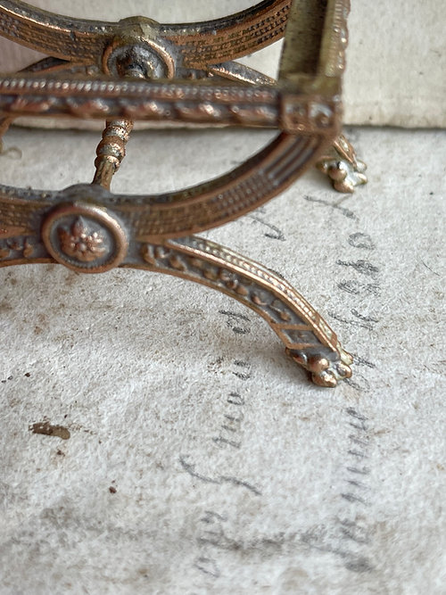 18th century Curule Pliant Stool C.1786 - unfinished metal - from Alison Davies - 3