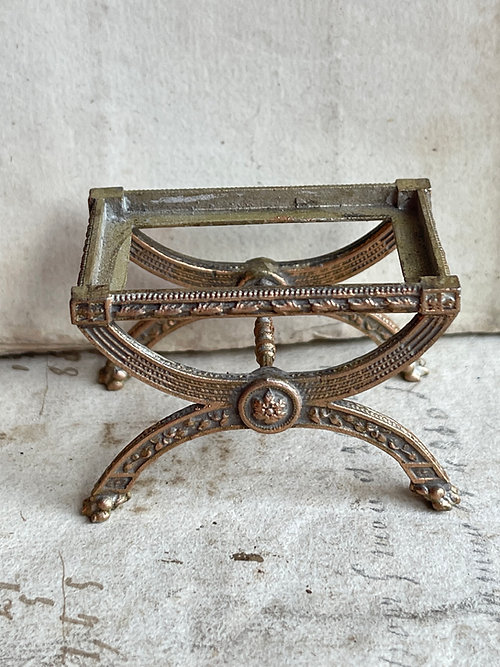 18th century Curule Pliant Stool C.1786 - unfinished metal - from Alison Davies