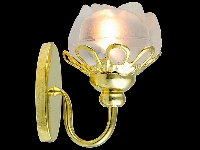 Vägglampa med rosknoppsskärm