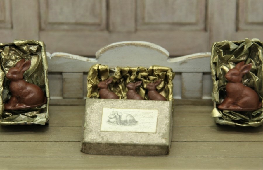 Easter box-with "chocolate 3 rabbits- kit from Art of Mini - 2