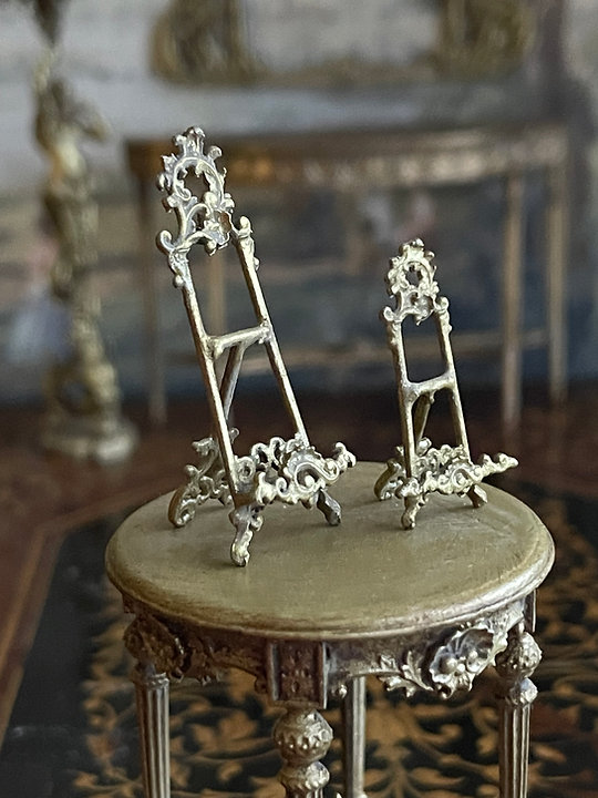 12th scale Free standing picture frames - small - unfinished metal - from Alison Davies - 2