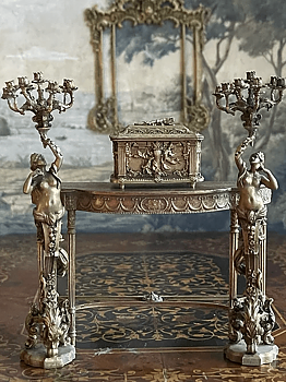 12th scale Female Torchere Candelabra Left left holding - lit from Alison Davies