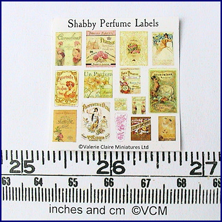 Vintage-etiketter till parfymflaskor- kit från Valerie Claire Miniatures