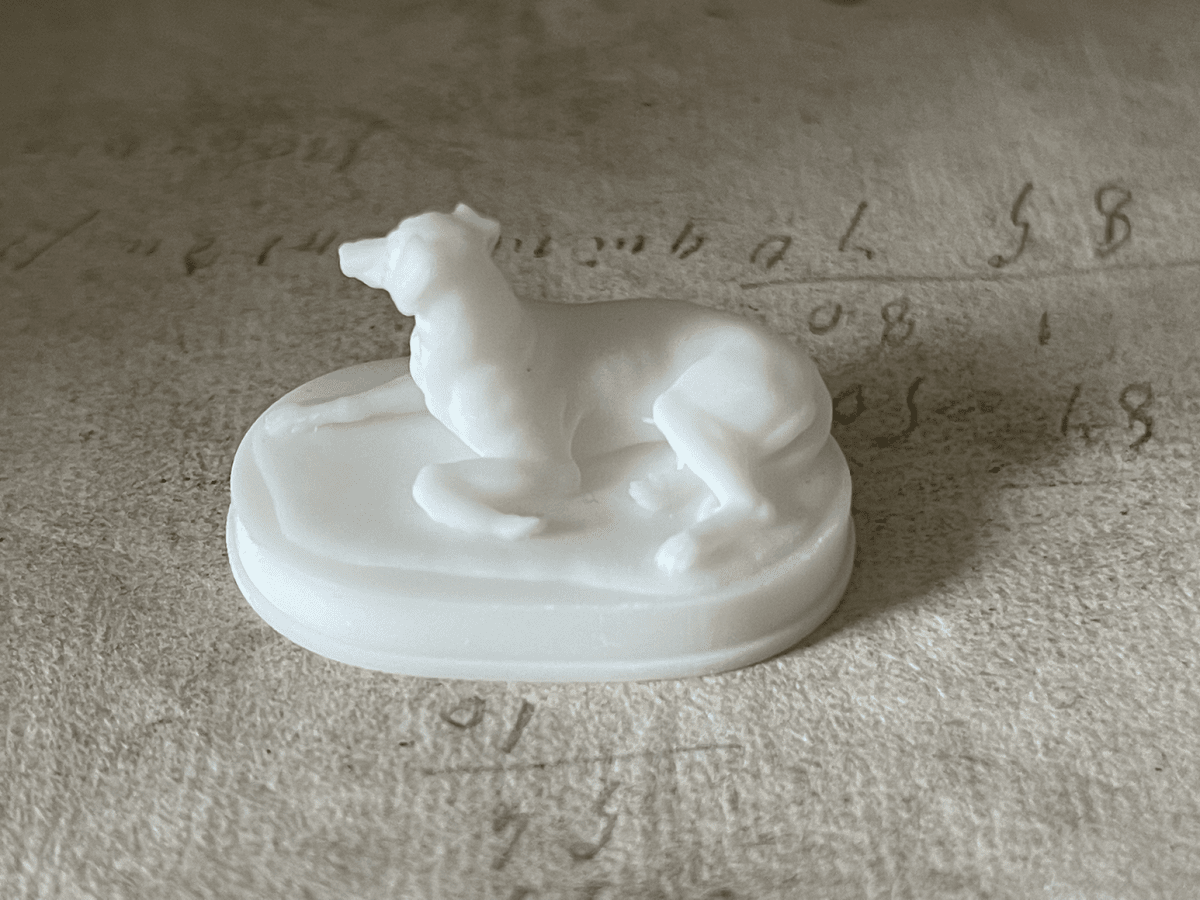 Statue of a lying dog -  from Alison Davies - 3