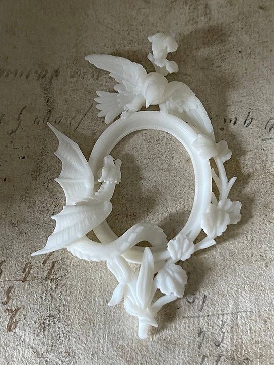 Venetian Rococo dragon and bird mirror frame- unpainted - - from Alison Davies - 2