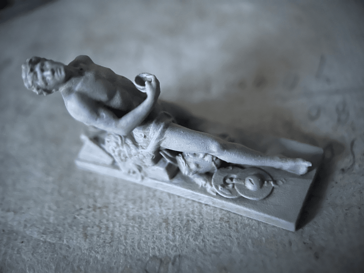 Drunken Faun Sculpture- unpainted resin from Alison Davies - 2