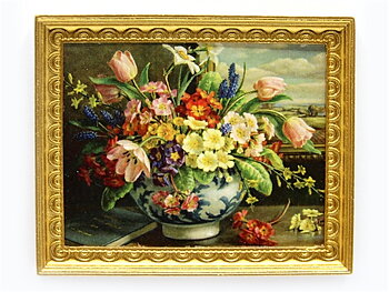 Tavla med vårblommor