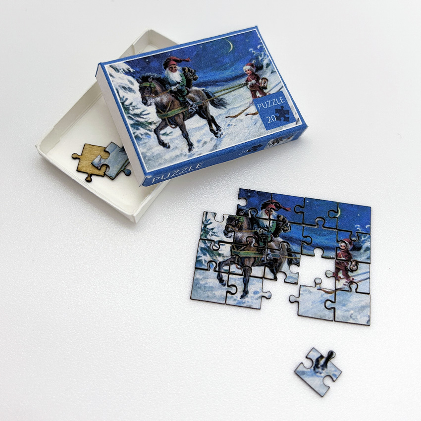 Pussel - vinter häst  - från Mormors dockskåp - 2