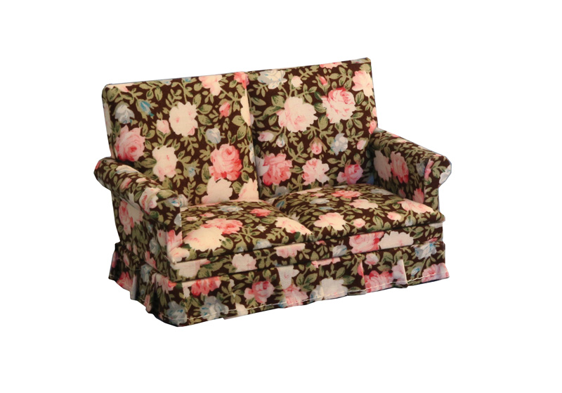 Blommig soffa