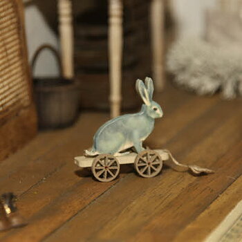 Blue rabbit pull cart