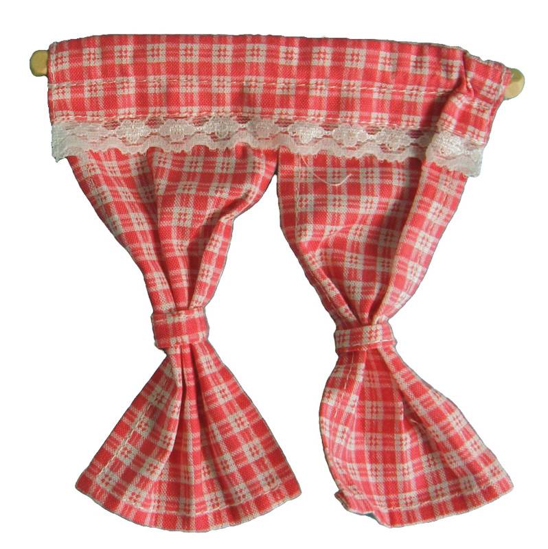 Curtains red  check