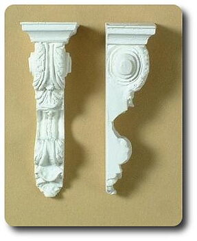 A pair of brackets - hard casting plaster