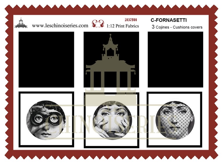 Fornasetti -&nbsp;cushions kit from Les Chinoiseries