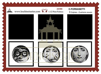 Fornasetti -&nbsp;cushions kit from Les Chinoiseries