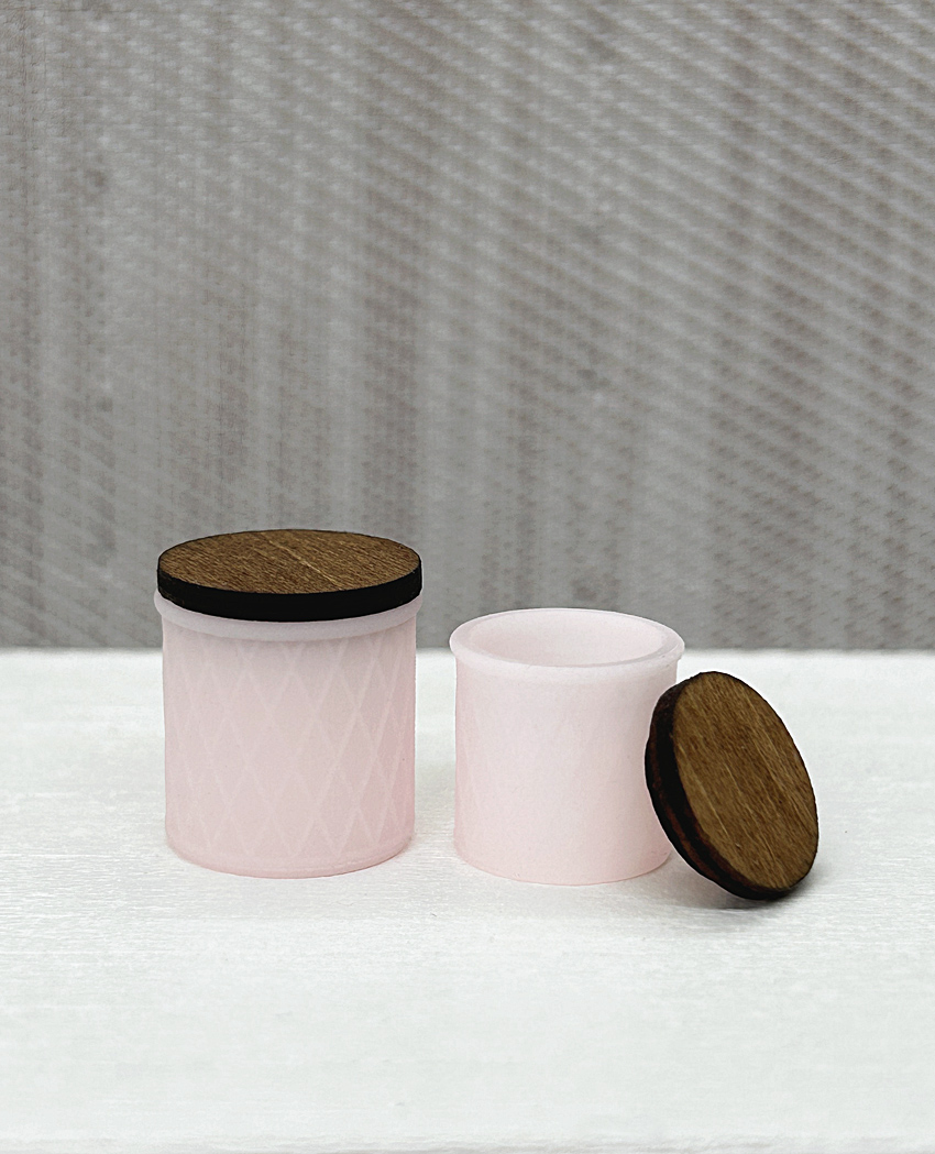 jars with wooden lids-pink- from mormor