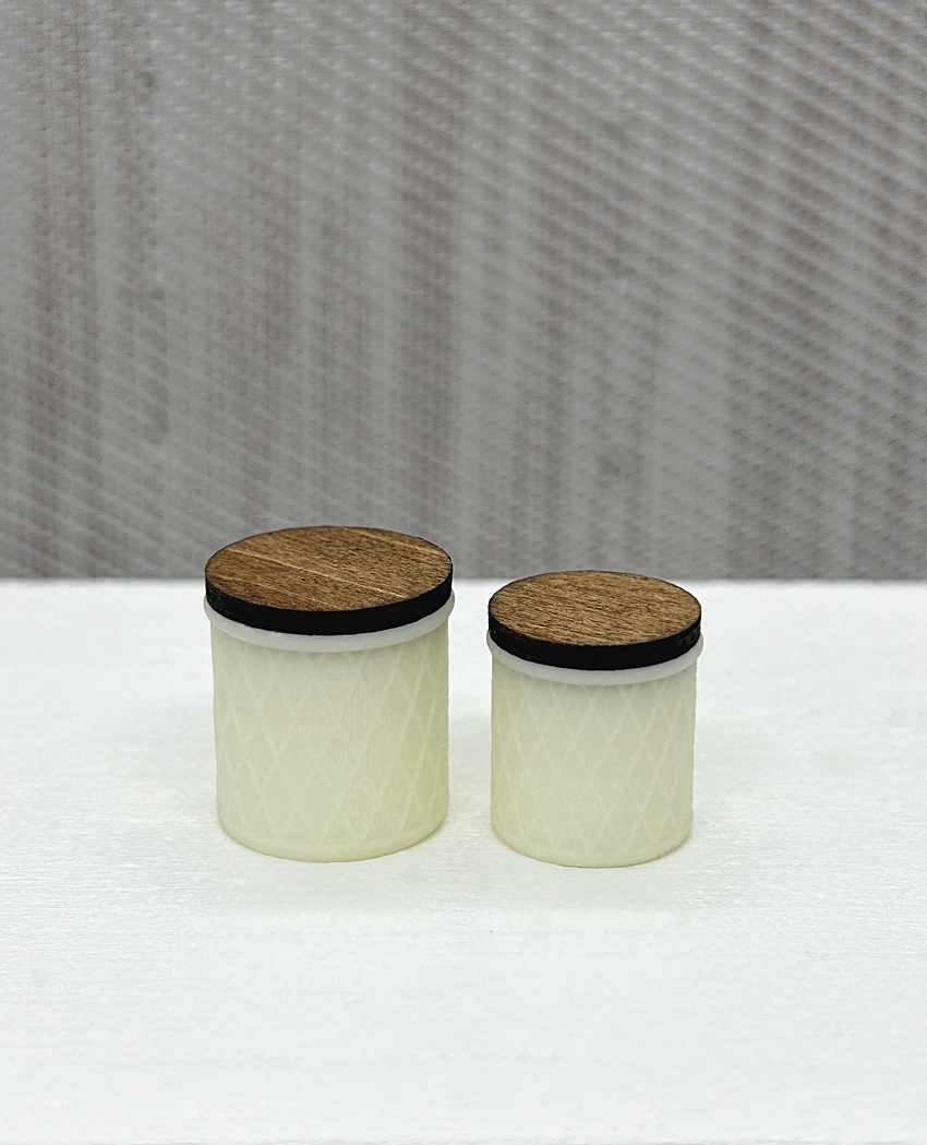 jars with wooden lids-pale yellow- from mormor