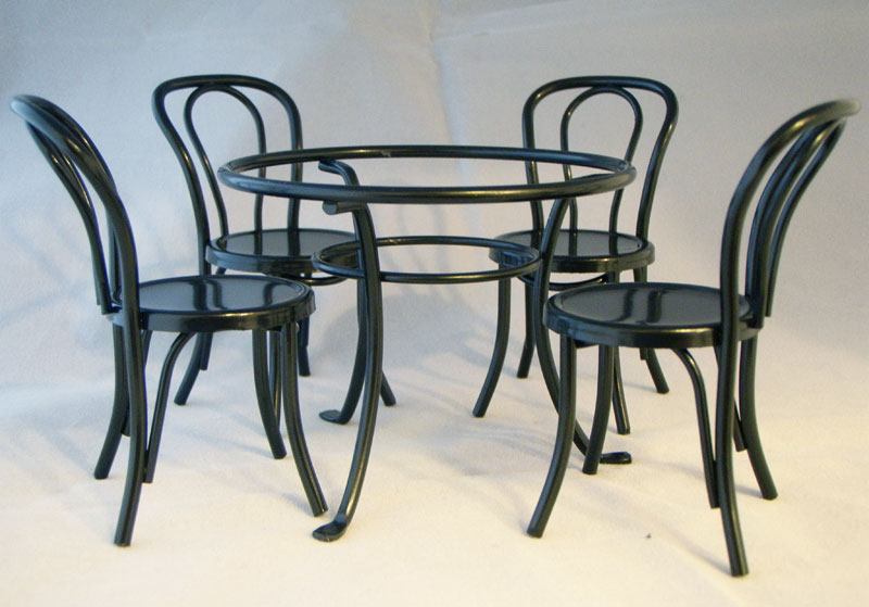 Cafebord 4 stolar, svart , set