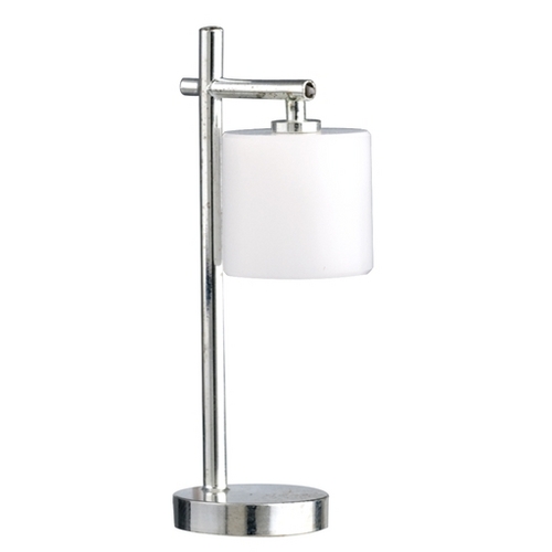 Modern bordslampa, rund skärm, med sladd