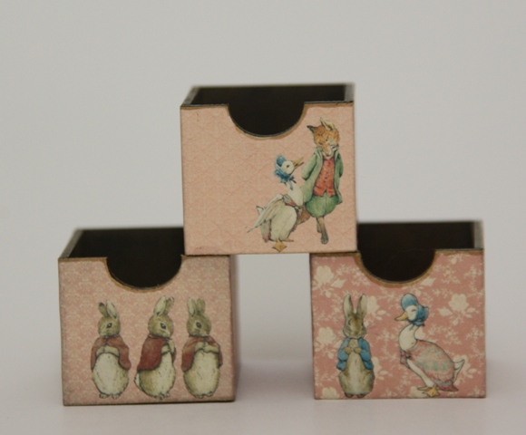 Set of 3 pink Beatrix Potter Crates - kit from Art of Mini