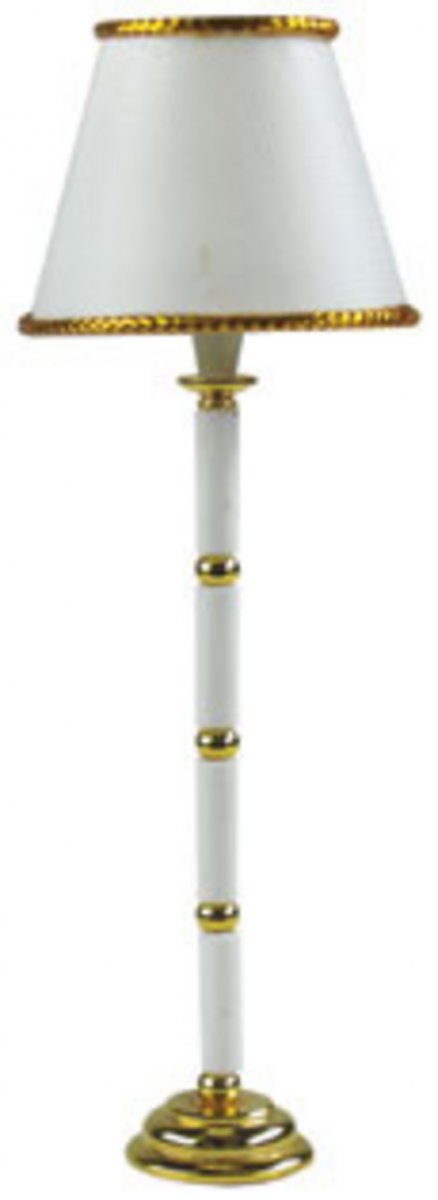 Brass & White floor lamp, with wire