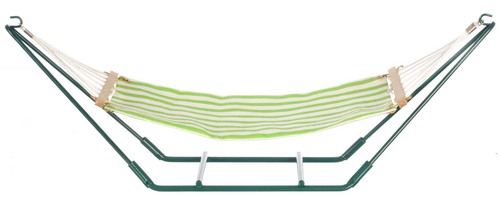 Hammock, green, white/green stripe fabric