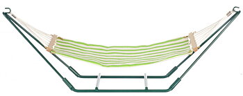 Hammock, green, white/green stripe fabric