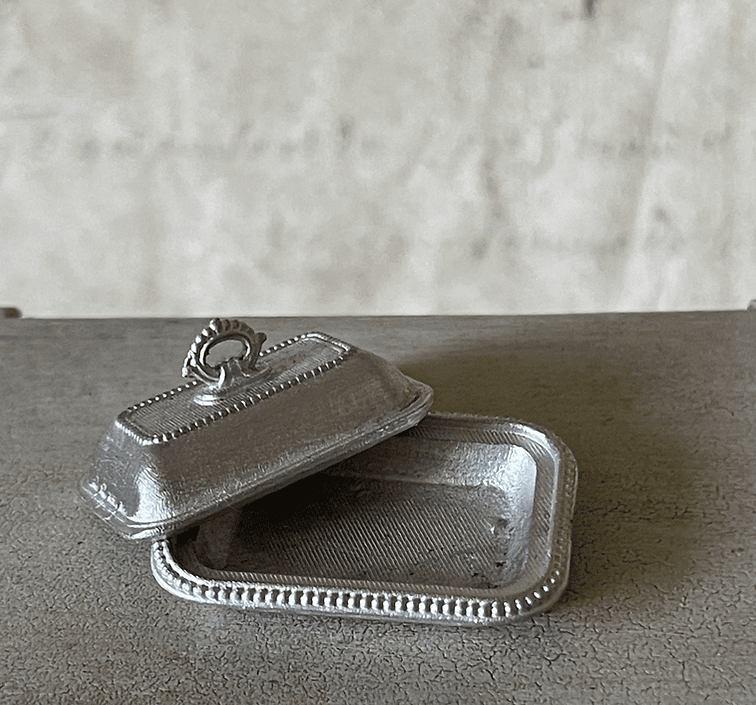 Butter dish - unfinished metal - from Alison Davies