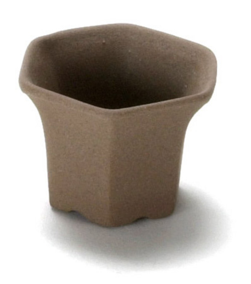 Kruka, hexagon brun ca 2 cm hög