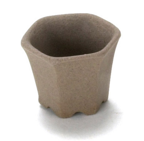 Flowerpot, hexagon 1,5 cm high brown