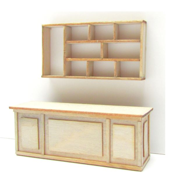 1:48th Shop counter & shelves - kit from Jane Harrop