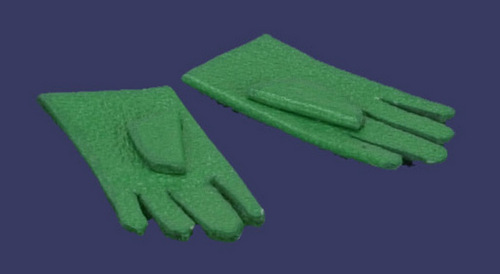 Gloves, green leather