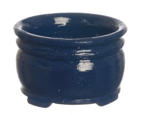 Round flowerpot blue