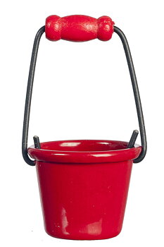 Pail, metal, red
